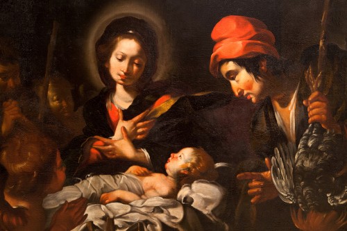 Antiquités - L'adoration des bergers - Bernardo Strozzi (Gênes 1581 - Venise 1644) et atelier